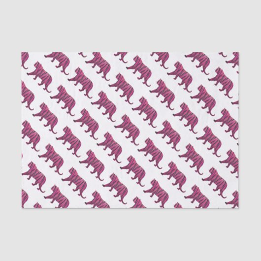 Silhouette Hot Pink en Black Tiger Tissuepapier (Voorkant)