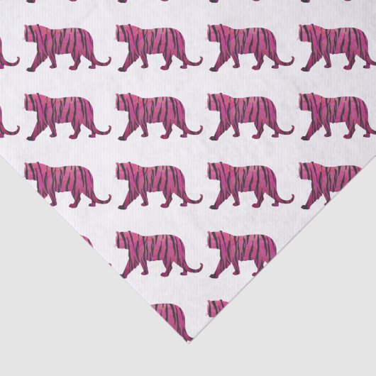 Silhouette Hot Pink en Black Tiger Tissuepapier (Detail)
