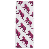 Silhouette Hot Pink en Black Tiger Wijn Cadeautas (Voorkant)