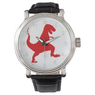 Silhouette illustratie van een tyrannosaurus rex horloge