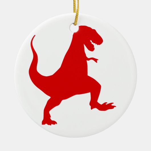 Silhouette illustratie van een tyrannosaurus rex keramisch ornament (Voorkant)