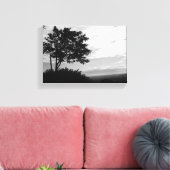 Silhouette in zwart-wit canvas afdruk (Insitu (Woonkamer))