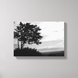 Silhouette in zwart-wit canvas afdruk