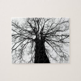 Silhouette in zwart-wit legpuzzel
