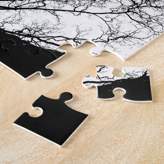Silhouette in zwart-wit legpuzzel (Zijkant)