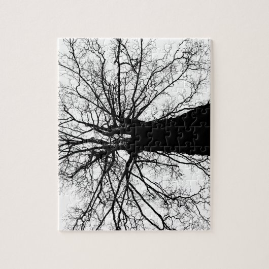 Silhouette in zwart-wit legpuzzel (Verticaal)