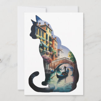 Silhouette kat schilderen kunst in Italië Kaart