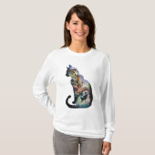 Silhouette kat schilderen kunst in Italië T-shirt (Voorkant volledig)