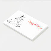 Silhouette kerstboom Prettige feestdagen Post-it® Notes (Schuin)