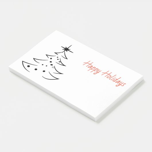 Silhouette kerstboom Prettige feestdagen Post-it® Notes (Schuin)