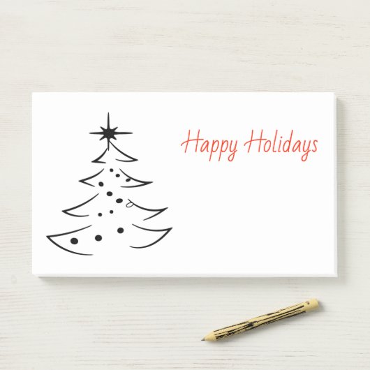 Silhouette kerstboom Prettige feestdagen Post-it® Notes (Op bureau)