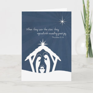 Silhouette Kerststal voor Kerstmis Feestdagen Kaart
