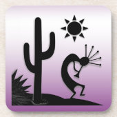 Silhouette Kokopelli Bier Onderzetter (Voorkant)