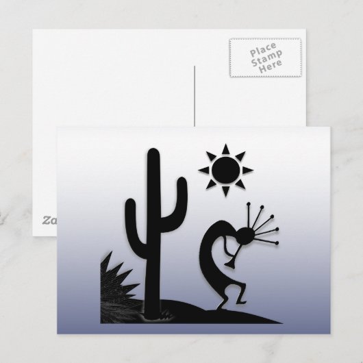 Silhouette Kokopelli Briefkaart (Voorkant / Achterkant)