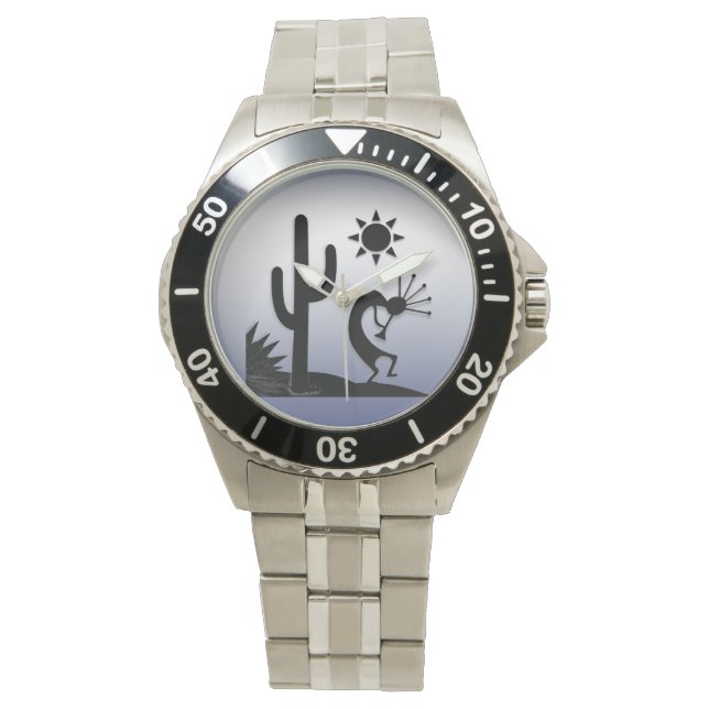 Silhouette Kokopelli Horloge (Voorkant)