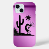 Silhouette Kokopelli op Paars Case-Mate iPhone Case (Achterkant)
