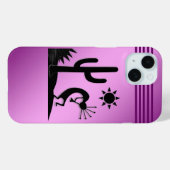 Silhouette Kokopelli op Paars Case-Mate iPhone Case (Achterkant (horizontaal))