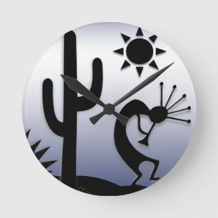 Silhouette Kokopelli Ronde Klok