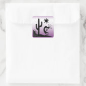 Silhouette Kokopelli Vierkante Sticker (Tas)
