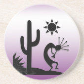 Silhouette Kokopelli Zandsteen Onderzetter (Voorkant)