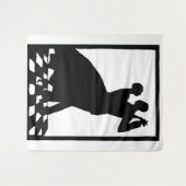 silhouette koppels dansen in donkere letters wandkleed (Voorkant (horizontaal))