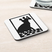 silhouette koppels dansen in het donker bier onderzetter (Linkerzijde)