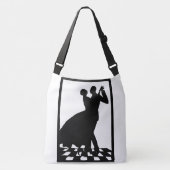 silhouette koppels dansen in het donker crossbody tas (Voorkant)