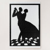 silhouette koppels dansen in het donker legpuzzel (Verticaal)