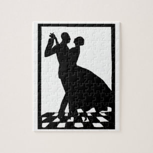 silhouette koppels dansen in het donker legpuzzel