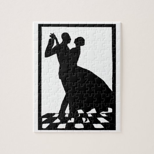 silhouette koppels dansen in het donker legpuzzel (Verticaal)