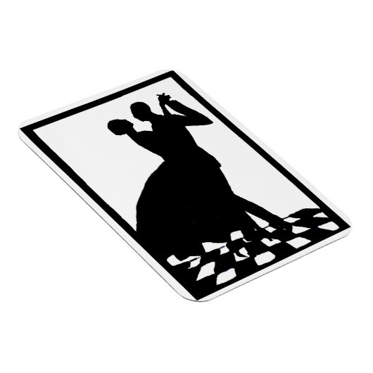 silhouette koppels dansen in het donker magneet (Rechterzijde)