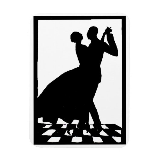 silhouette koppels dansen in het donker magneet (Verticaal)