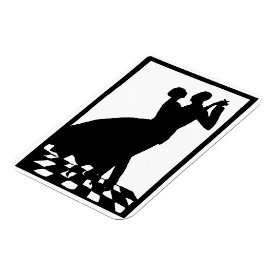 silhouette koppels dansen in het donker magneet (Linkerzijde)