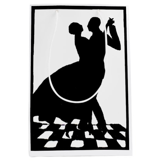 silhouette koppels dansen in het donker medium cadeauzakje (Voorkant)