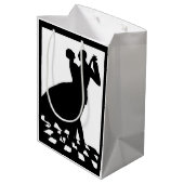 silhouette koppels dansen in het donker medium cadeauzakje (Achterkant Gekanteld)