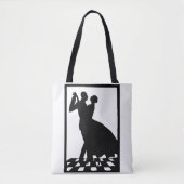 silhouette koppels dansen in het donker tote bag (Voorkant)