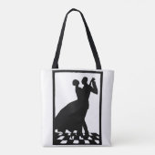 silhouette koppels dansen in het donker tote bag (Achterkant)
