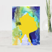Silhouette kunst abstract waterverf kaart (Voorkant)