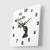 Silhouette laat God Man bidden Vierkante Klok (Hoek)