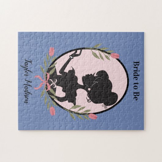 Silhouette Lady Bride om te worden Legpuzzel (Horizontaal)