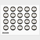 Silhouette Lady en Cupcake Bakery Packaging Ronde Sticker (Vel)