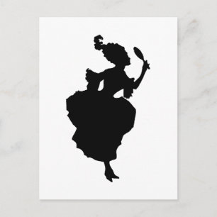 Silhouette Lady met Mirror-Briefkaart Briefkaart
