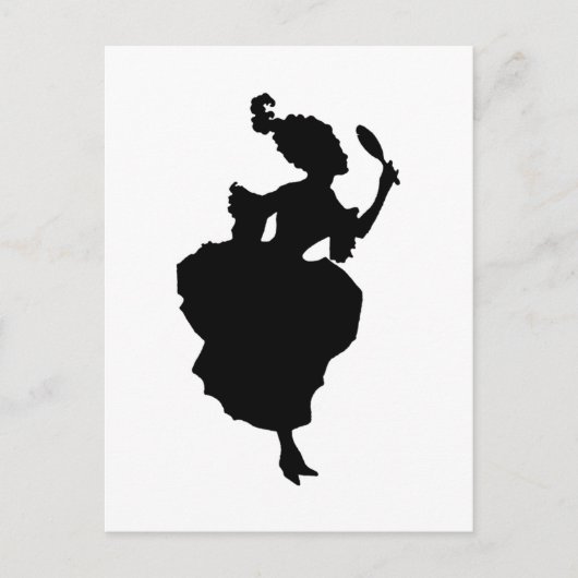 Silhouette Lady met Mirror-Briefkaart Briefkaart (Voorkant)