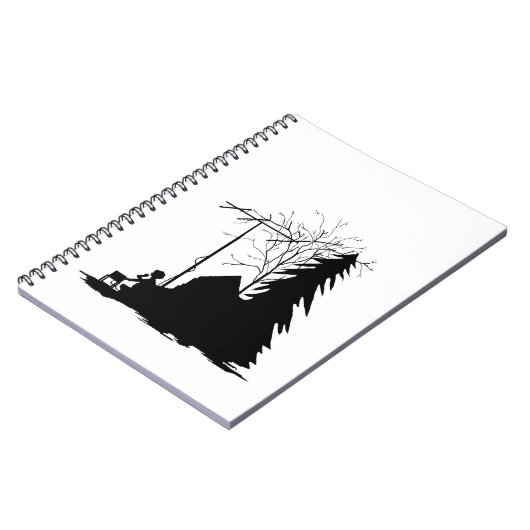 Silhouette-laptop met radiooperator notitieboek (Linkerzijde)