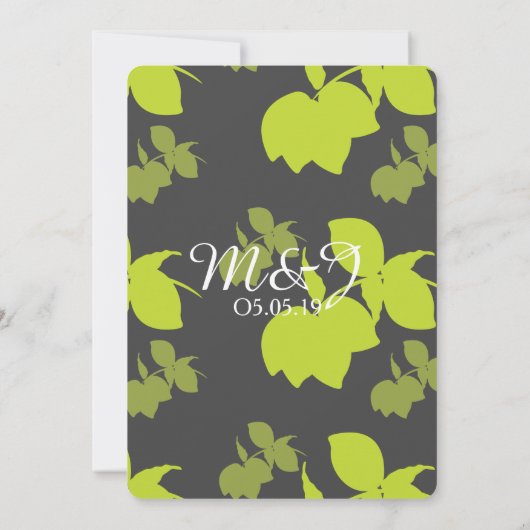 Silhouette Lemon Limoen Modern Wedding Brunch Kaart (Achterkant)