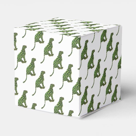 Silhouette Leopard Black en Green Bedankdoosjes (Achterkant)