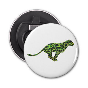 Silhouette Leopard Black en Green Button Flesopener