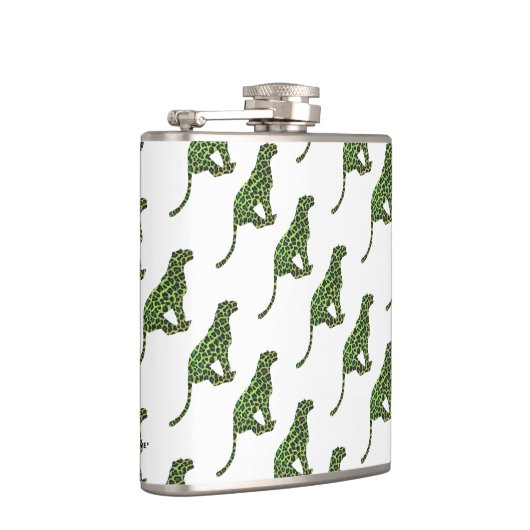 Silhouette Leopard Black en Green Heupfles (Rechts)