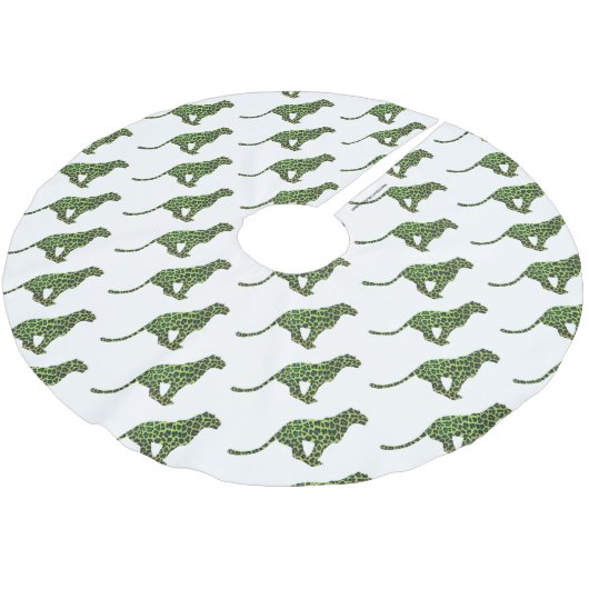 Silhouette Leopard Black en Green Kerstboom Rok (Gekanteld)