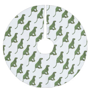 Silhouette Leopard Black en Green Kerstboom Rok